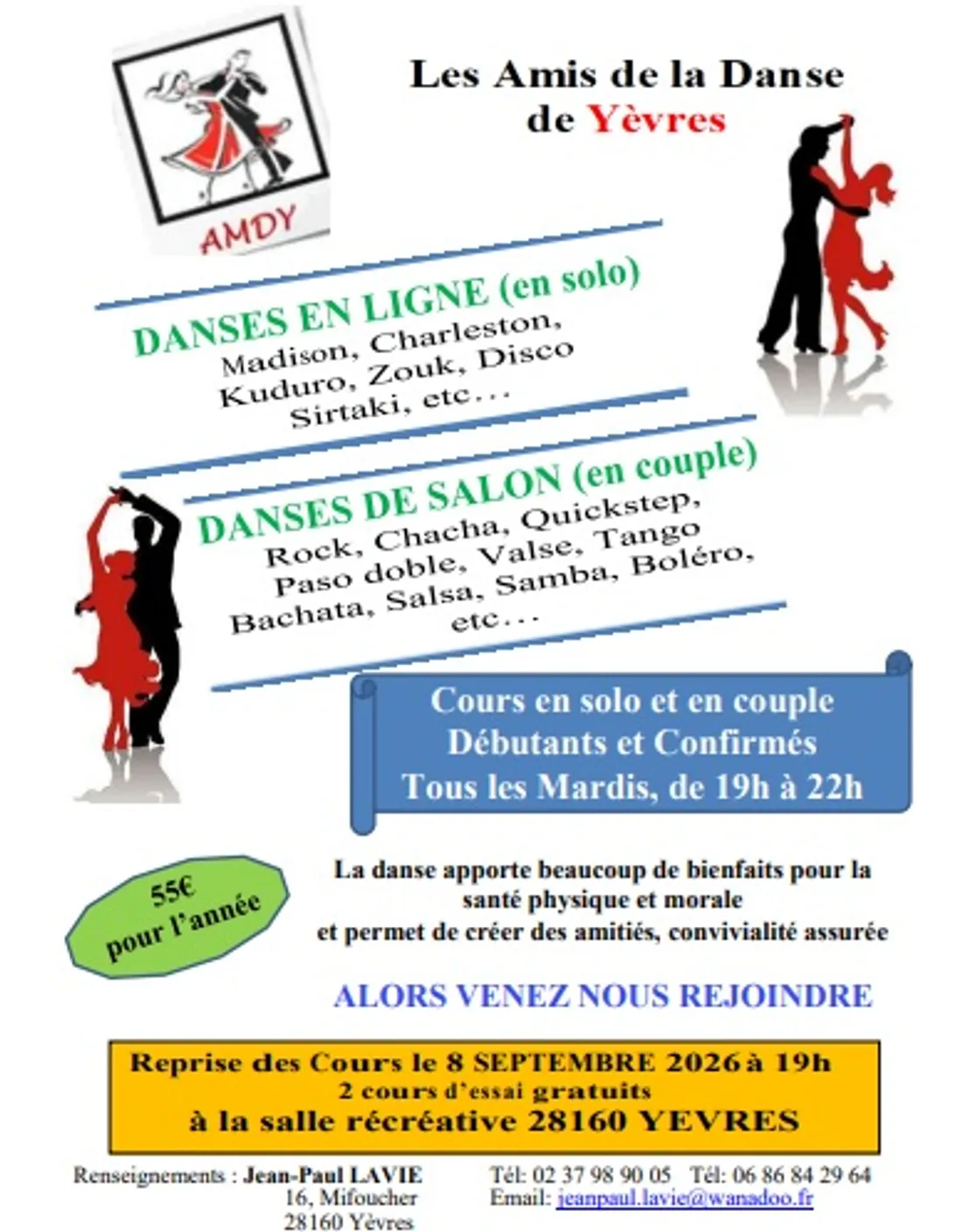 YÈVRES - Danse en ligne et danse de salon avec les Amis de la Danse