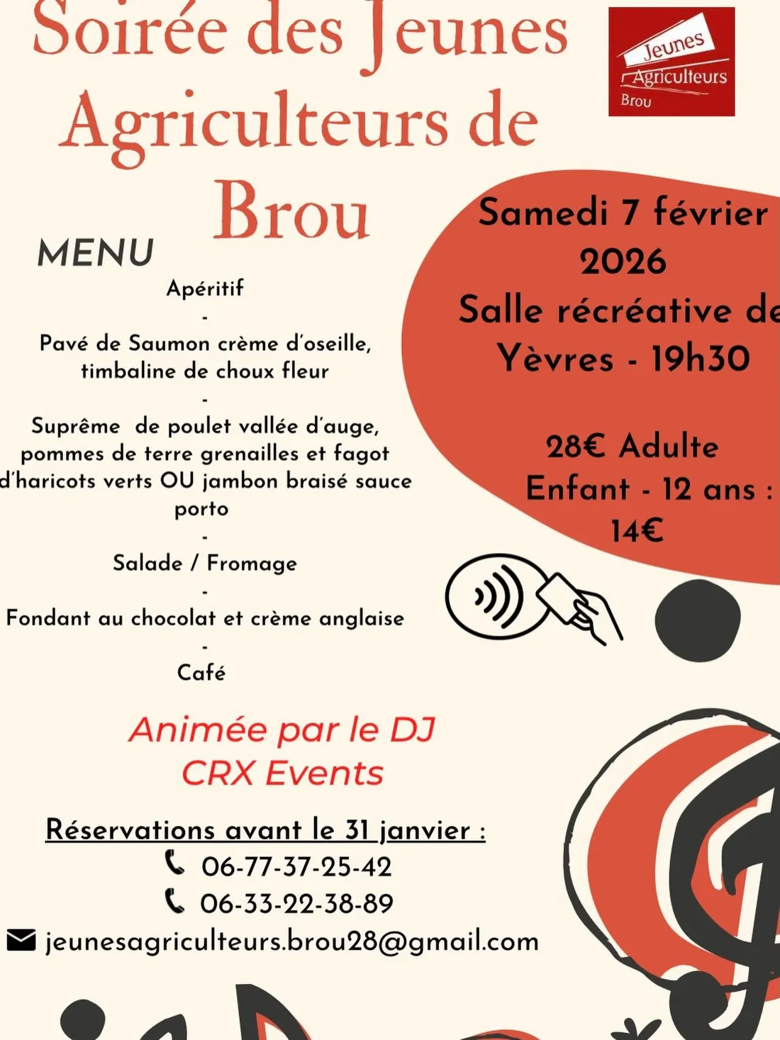 YÈVRES - Dîner dansant des Jeunes Agriculteurs de Brou