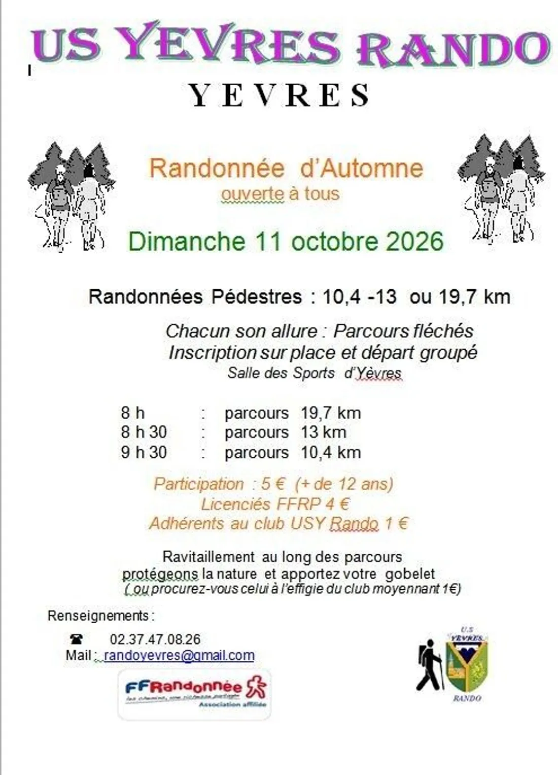 YÈVRES - Randonnée d'automne de l'US Yèvres Rando