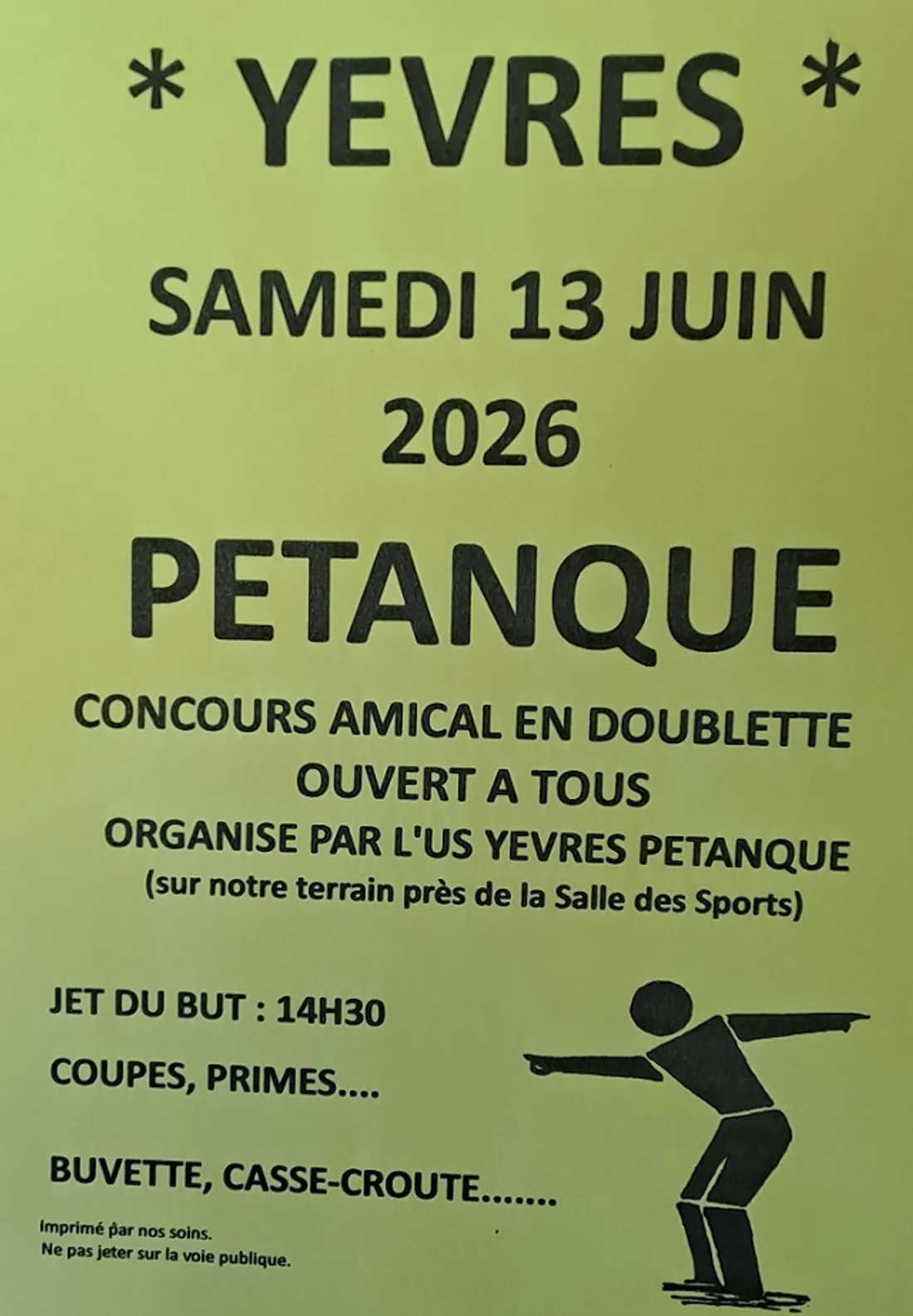 YÈVRES - Concours de pétanque
