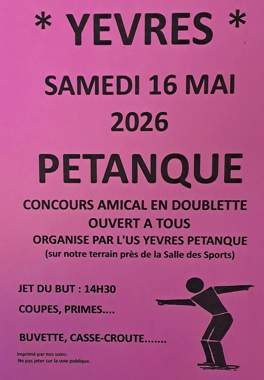 YÈVRES - Concours de pétanque