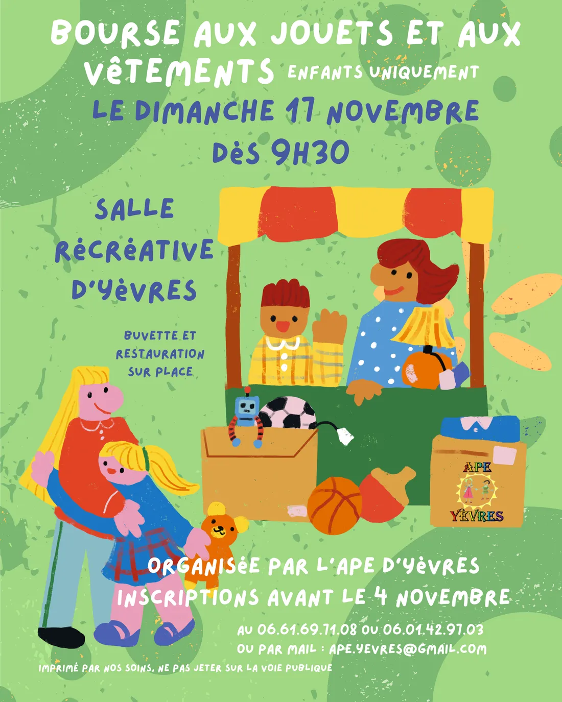 YÈVRES - Bourse aux jouets et aux vêtements enfants de l'APE