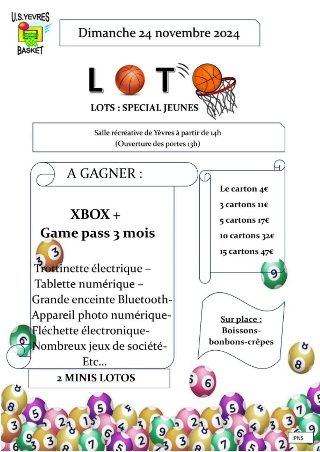 YÈVRES - Loto de l'US Yèvres Basket