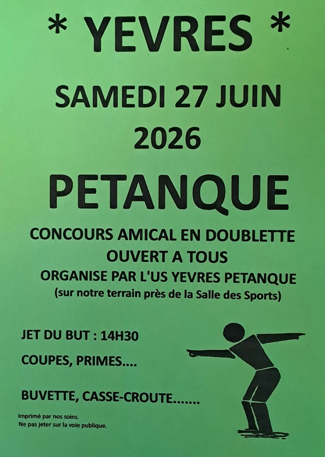 YÈVRES - Concours de pétanque