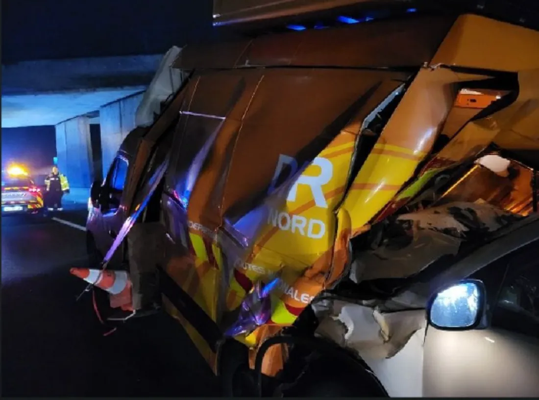 fourgon DIR Nord percuté