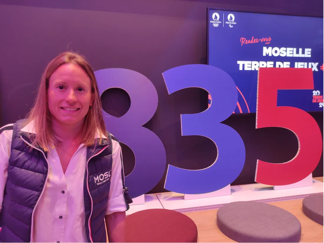Aurélie Muller était présente au stade Saint-Symphorien pour le lancement de Moselle Terre de Jeux