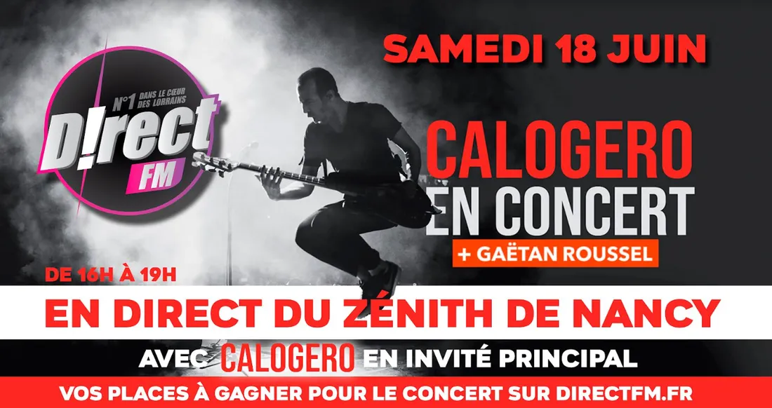 CALOGERO en concert avec D!RECT FM le 18 juin en Open Air au Zénith 