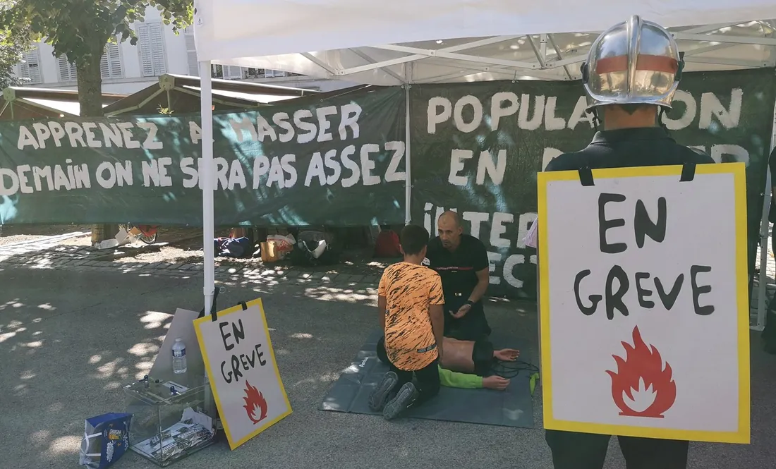 Une grève des sapeurs-pompiers à Nancy en 2019.