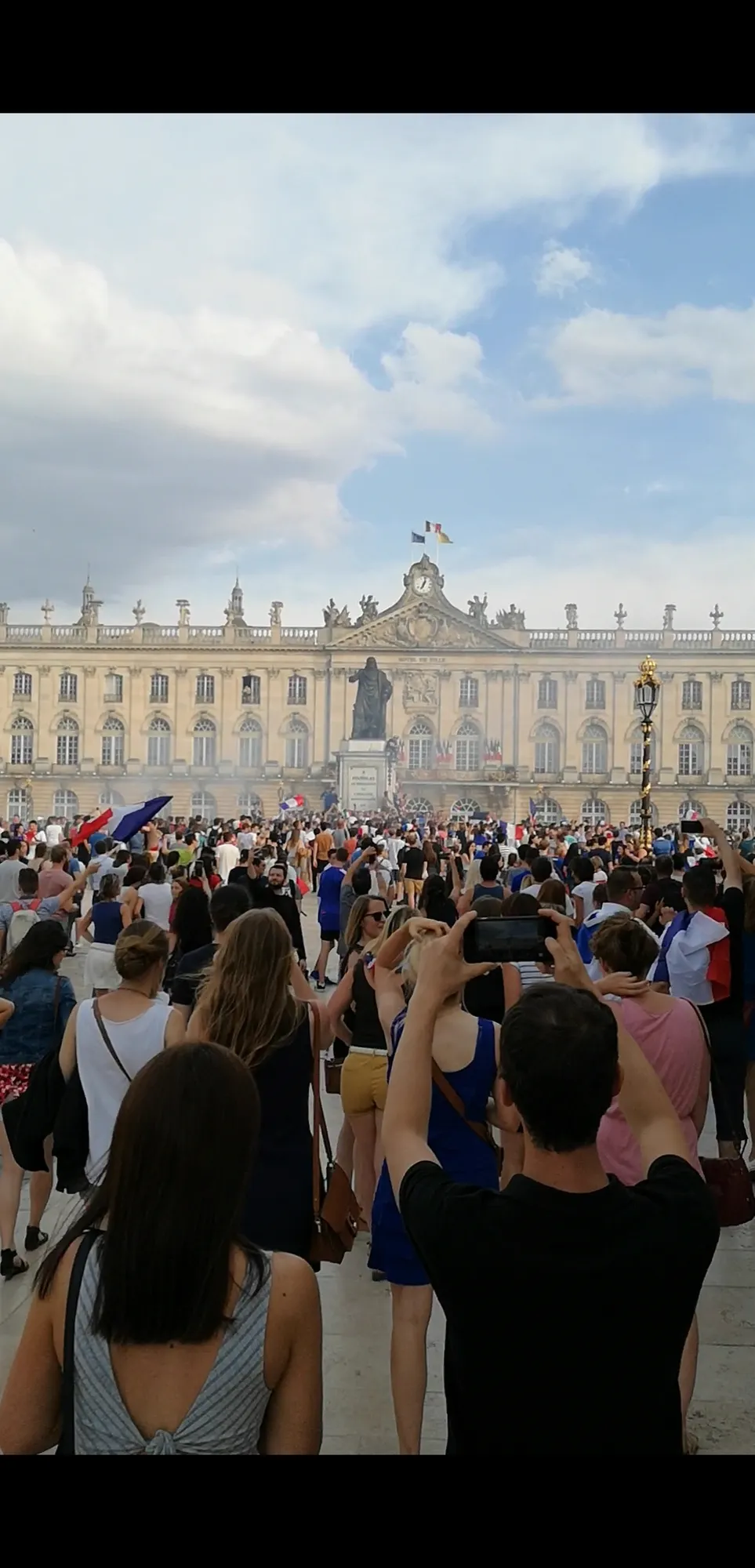 La place Stanislas après le match France - Croatie en juillet 2018.