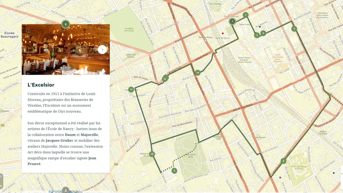 Parcours du circuit art nouveau