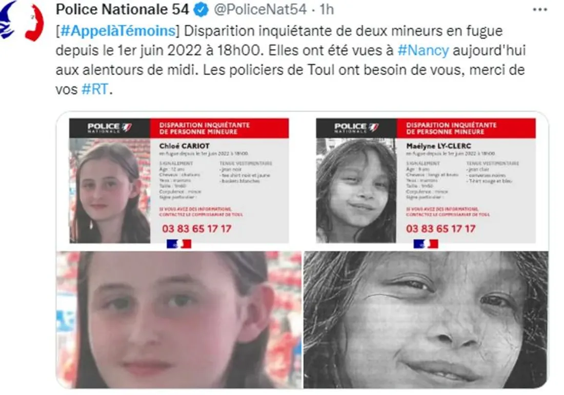 Les deux fillettes ont été retrouvées saines et sauves 