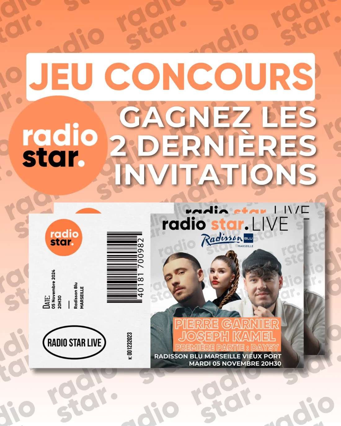 Jeu concours radio star live
