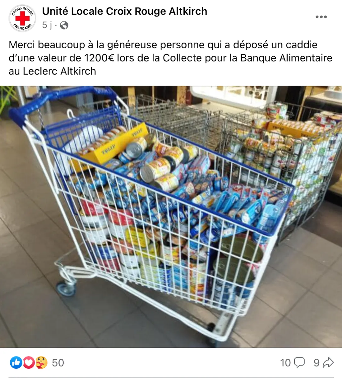 Les remerciements de la Croix Rouge d'Altkirch