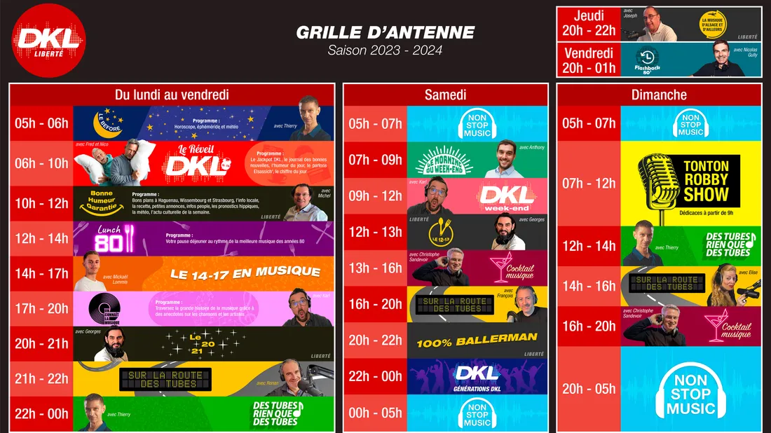 Grille d'antenne DKL Liberté 2023-2024
