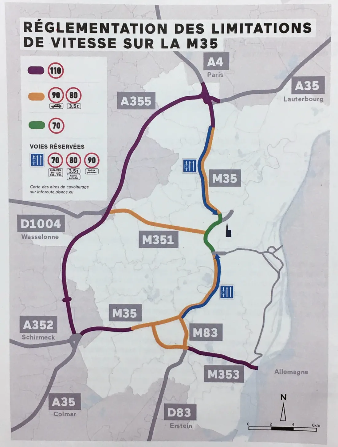 carte nouvelles limitations de vitesse M35 décembre 2021
