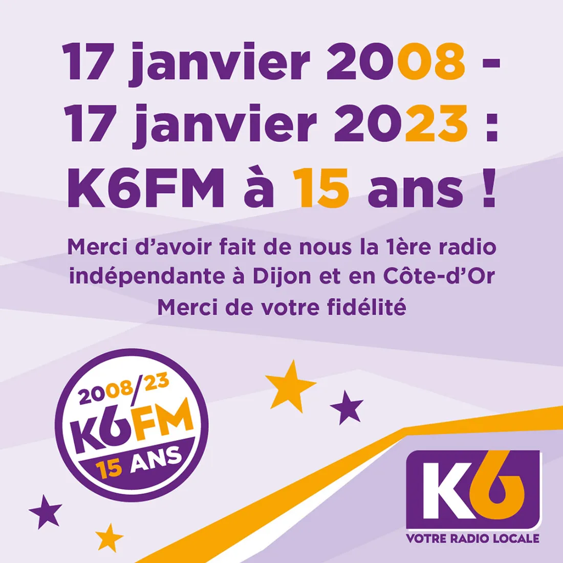 K6 A 15 ANS !