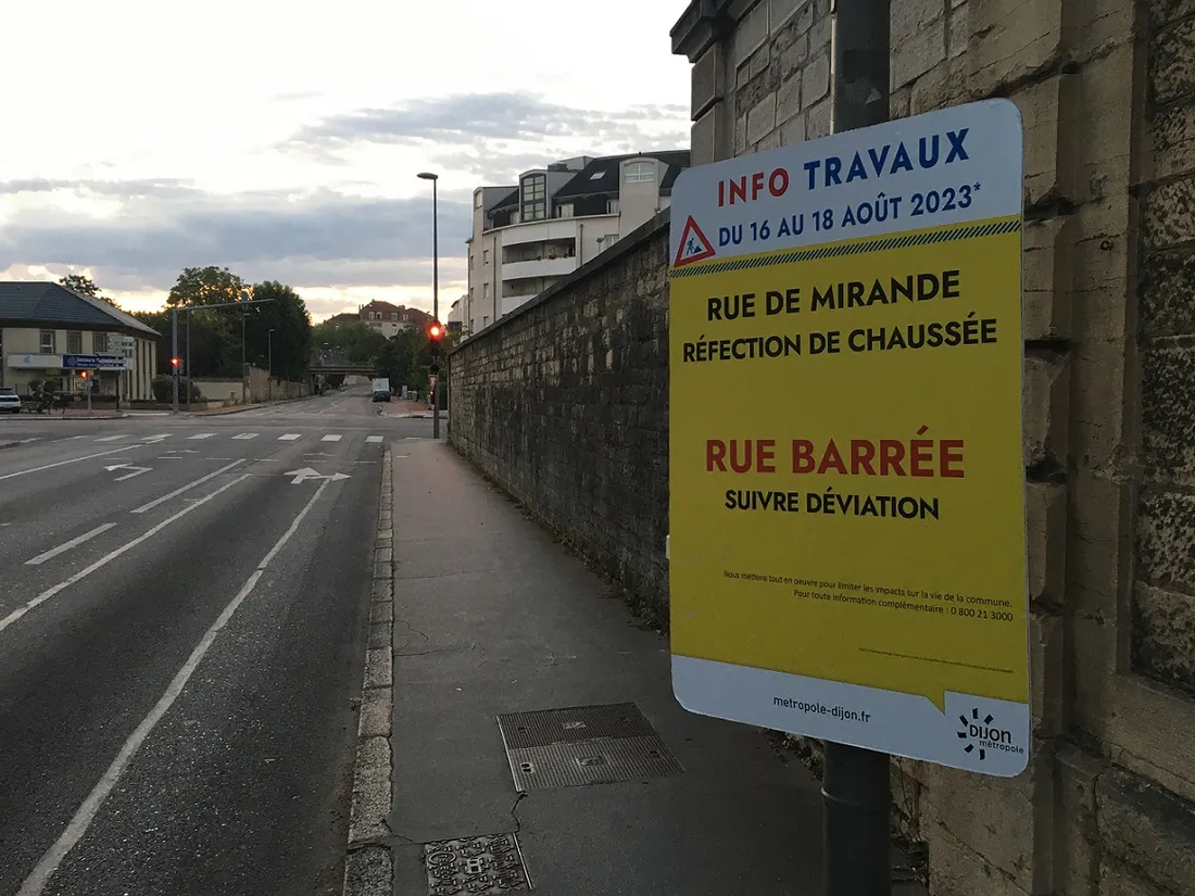 La rue de Mirande est barrée à compter de ce mercredi matin et jusqu’à vendredi inclus