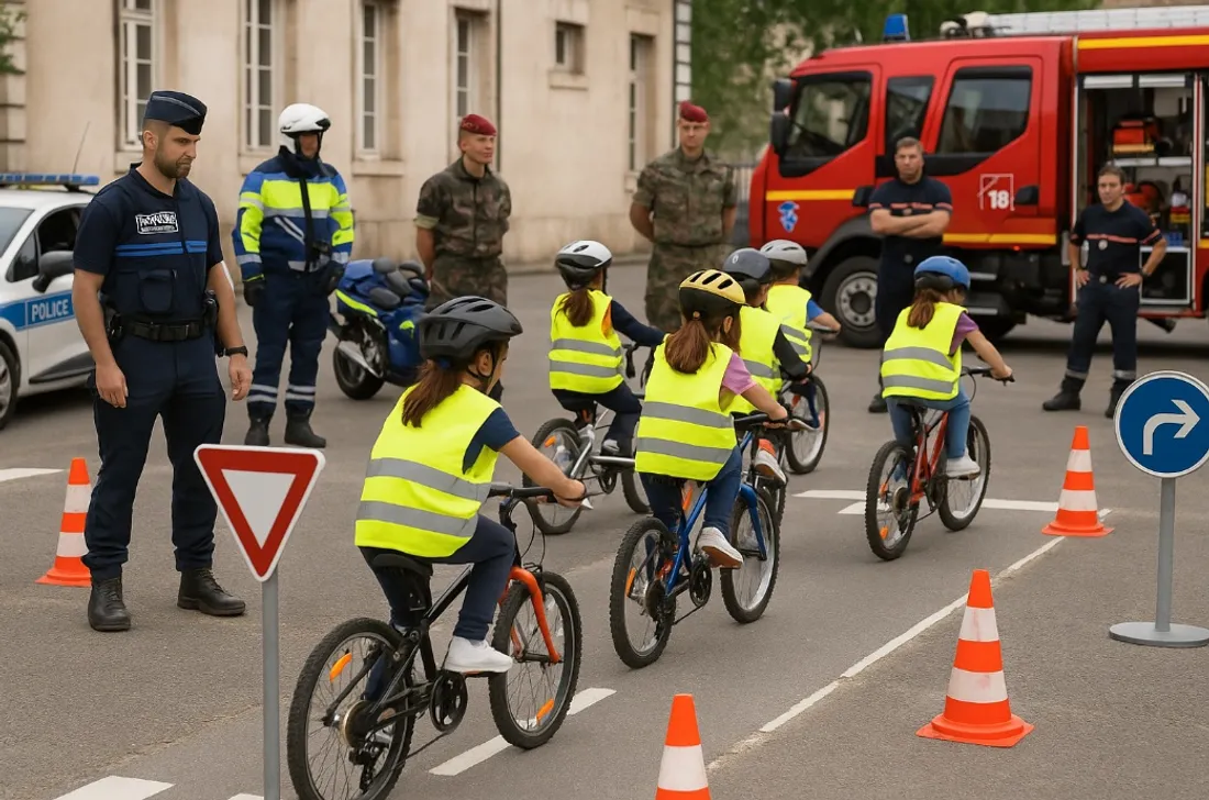 Le parking de l’Hôtel de Ville d’Auxonne se transforme en véritable village de la prévention