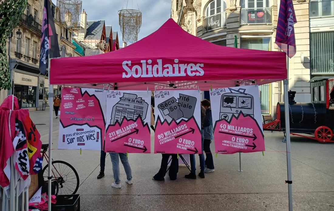 Solidaire 21 est l'un des syndicats principaux à Dijon pour ces manifestations contre la vie chère.