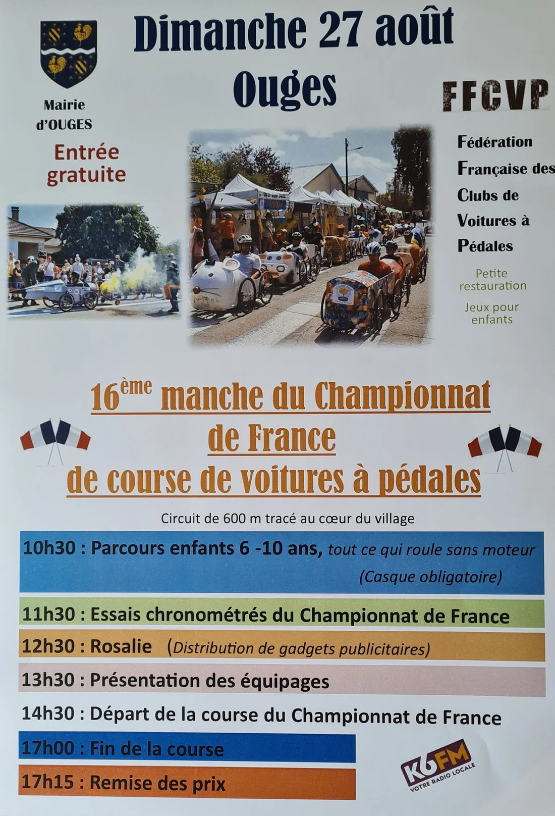 La course aura lieu le dimanche 27 août à Ouges. 