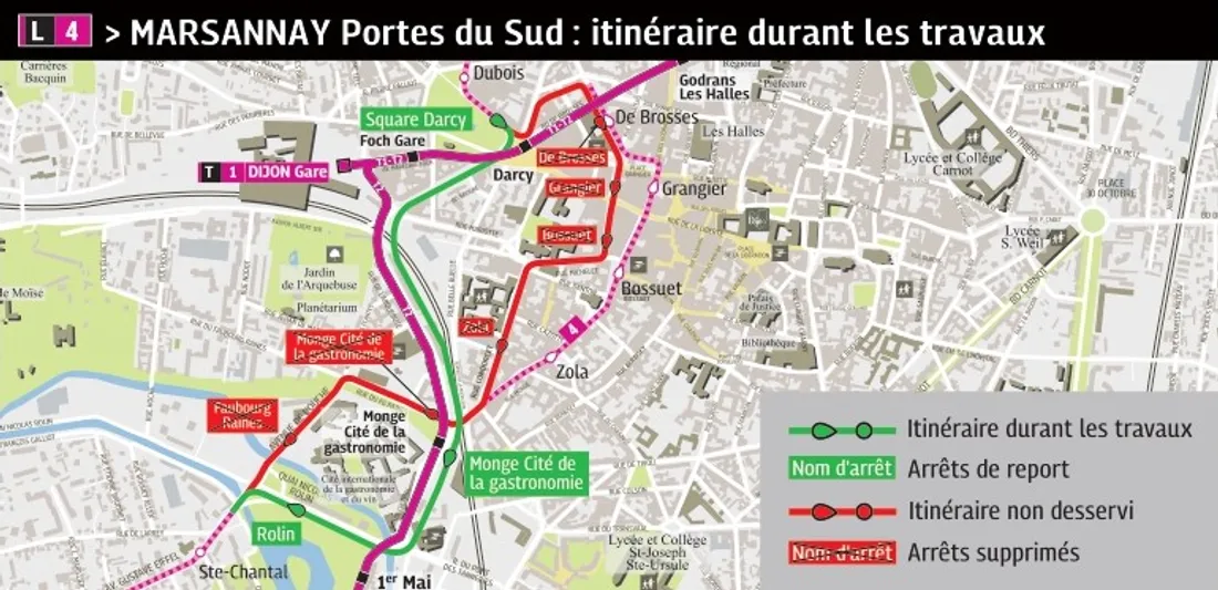 Divia : l’itinéraire de la ligne L4 déviée à partir de lundi
