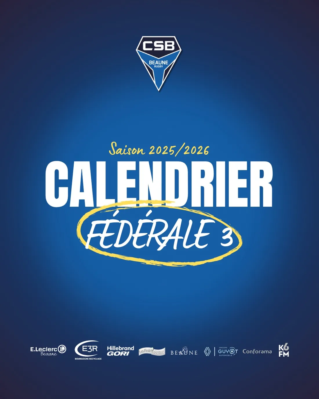 Le calendrier de fédérale 3 du CS Beaune est sorti.