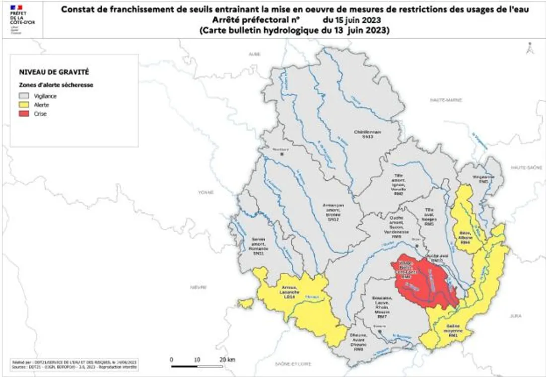 Carte Vigilance secheresse
