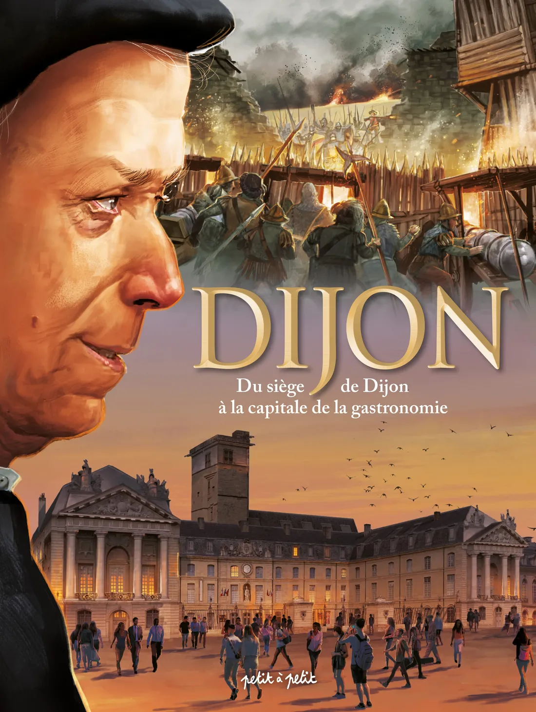Couverture de la deuxième bande dessinée historique sur la ville de Dijon. 