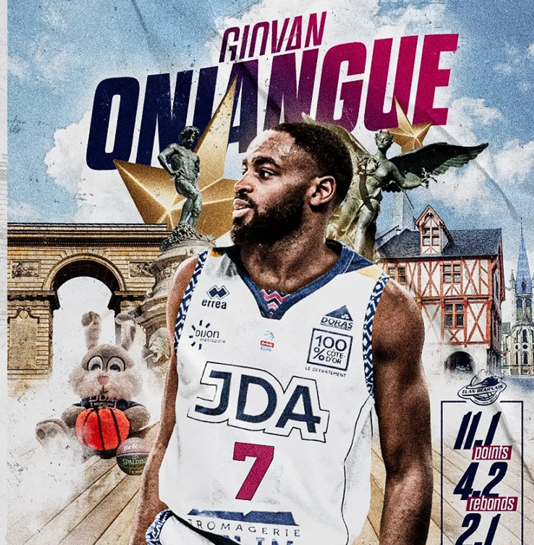 La direction de la JDA a annoncé ce lundi l’arrivée de l’ailier franco-congolais Giovan Oniangue 