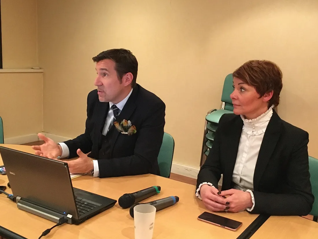 L'événement est organisé par le MEDEF Côte d'Or (ici David Butet et Audrey Kolb) 