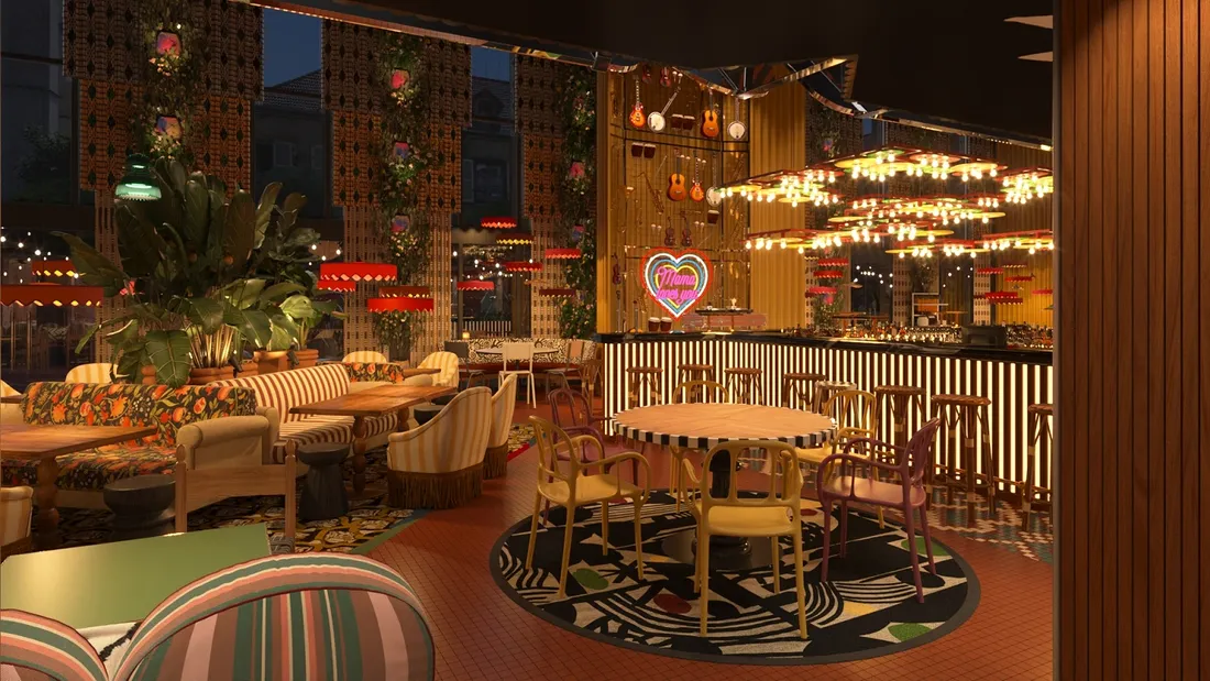 "Mama Shelter" est une chaine d’hôtels et de restaurants disposant aussi d'un bar 