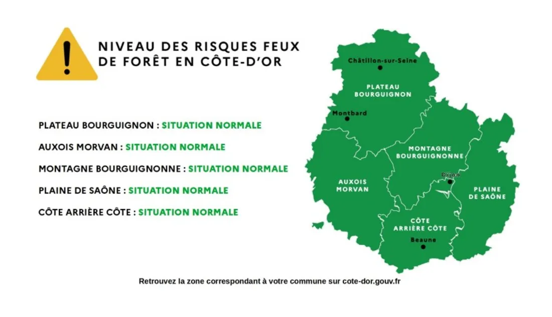 Le niveau de risque de feu de forêt est en baisse en Côte-d'Or 