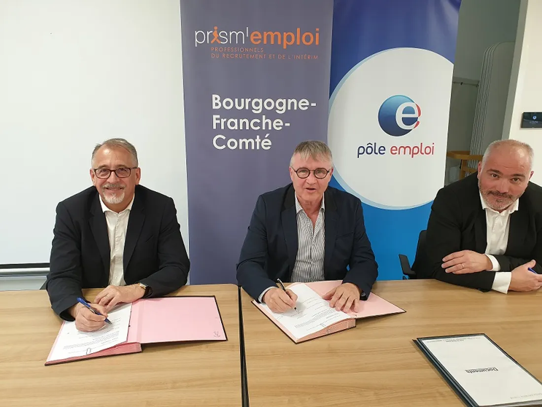 La signature avait lieu vendredi entre les dirigeants de Prism’emploi et Pôle emploi BFC