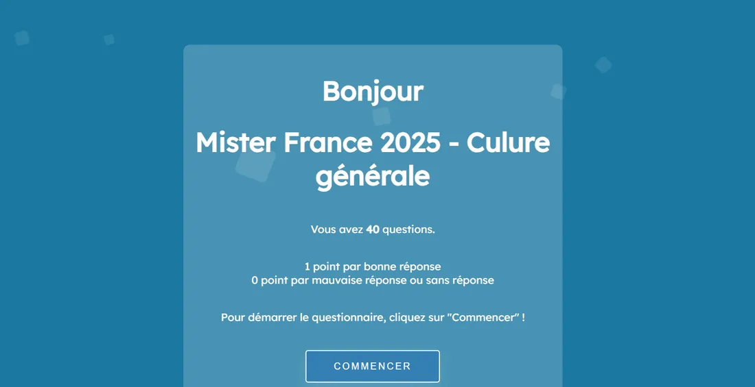 Le test se compose de 40 questions