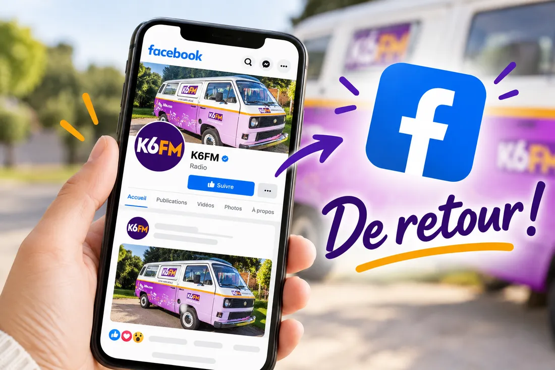 Le compte facebook K6fm est de nouveau visible pour tous.