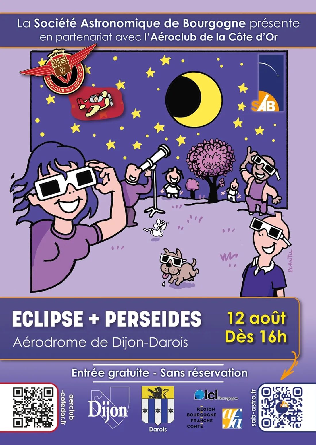 Eclipse solaire du 12 aout 26: La SAB et l’aéroclub de la Côte d’Or s'associent