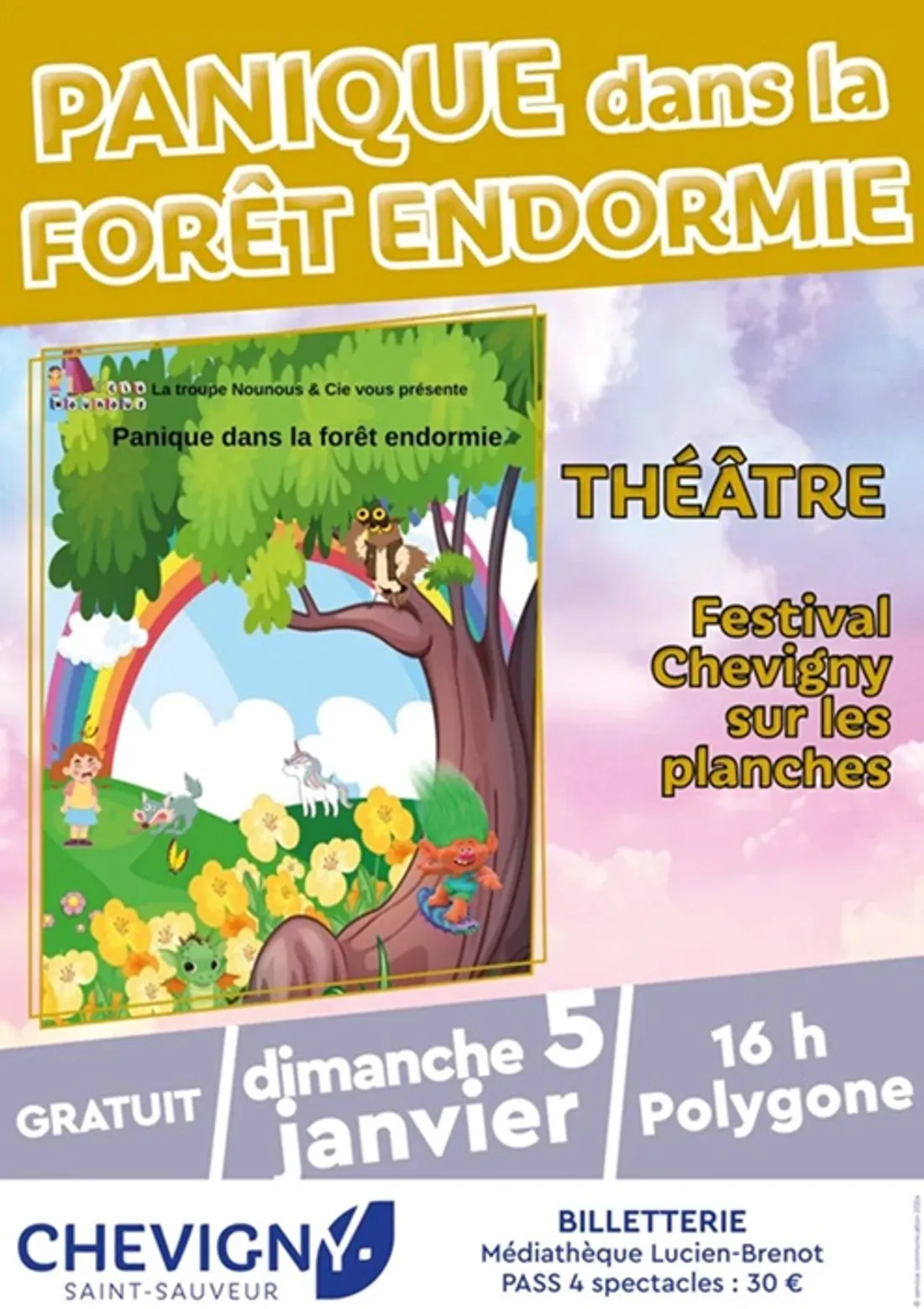 Le spectacle "Panique dans la forêt endormie" sera proposé gratuitement ce dimanche