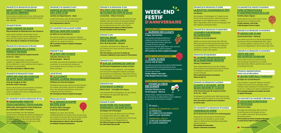 Préprogramme des évènements de l'association en 2025
