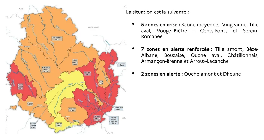 La situation en Côte-d'Or.