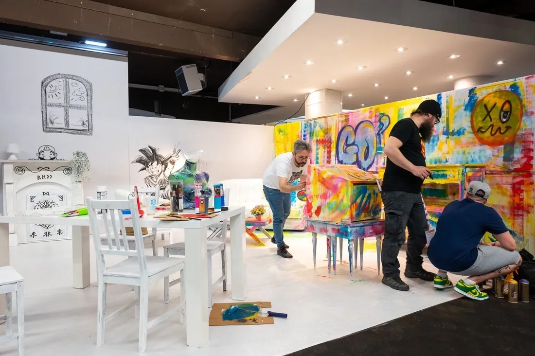 Le collectif art go a mené une animation lors de ce salon de l'habitat 