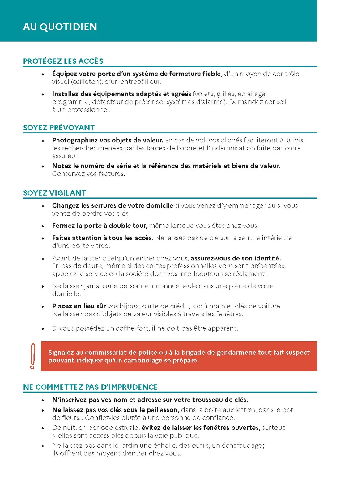 Conseils contre les cambriolages 1