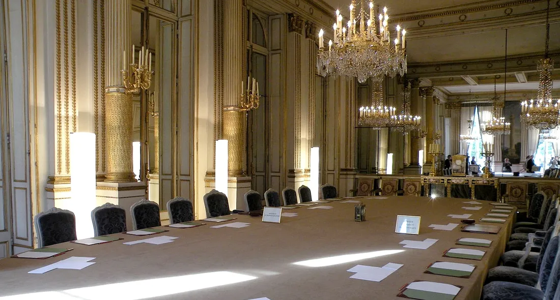 Salon Murat du palais de l'Elysée, où se déroule le conseil des ministres