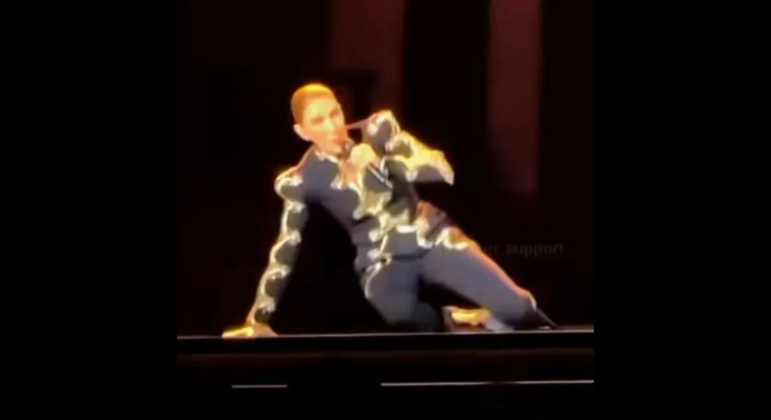 Céline Dion chute sur scène