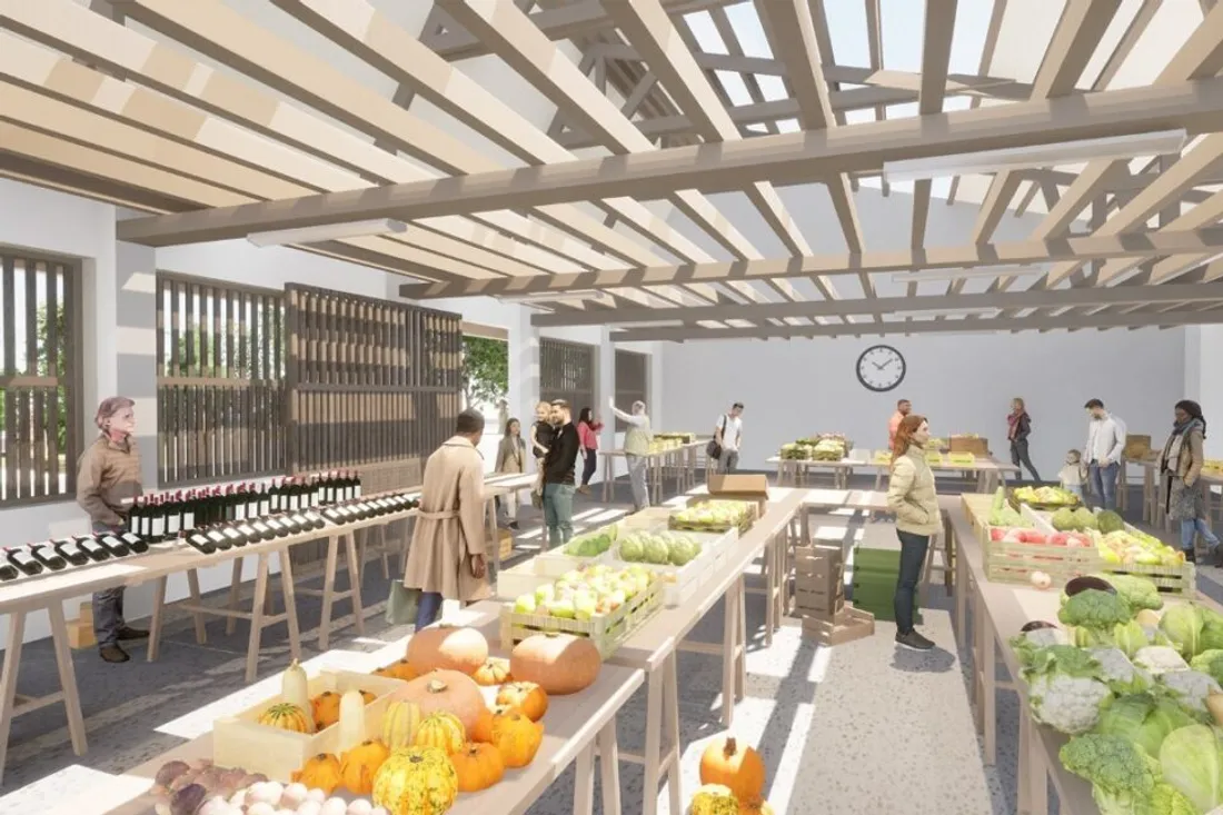 Vue de la halle à l'issue des travaux