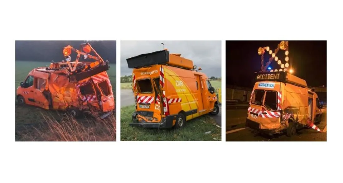 Véhicules de la DiRIF accidentés
