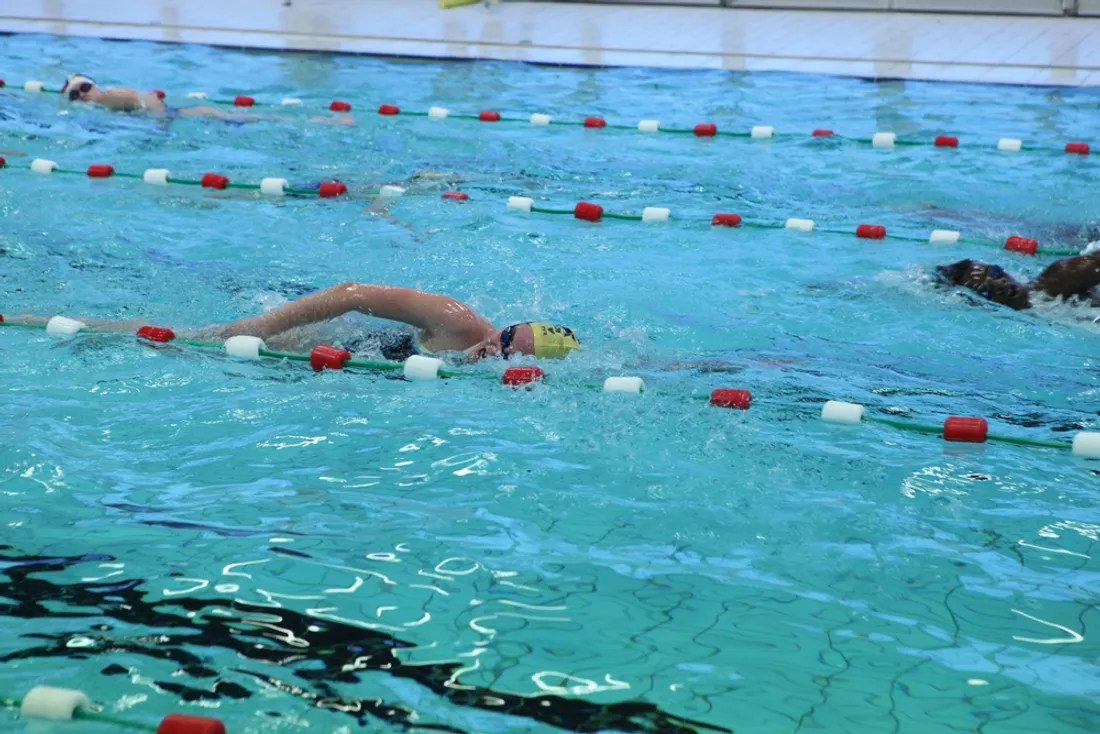 Nageurs dans la piscine d'Etampes