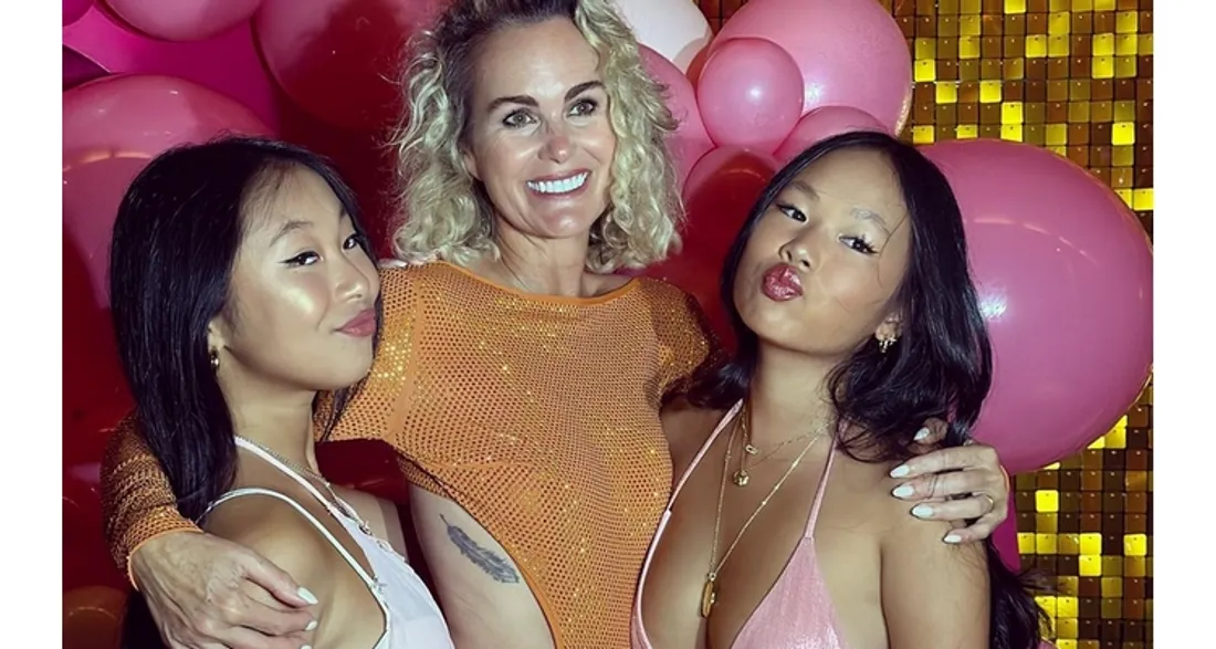 Laeticia Hallyday avec Joy et Jade