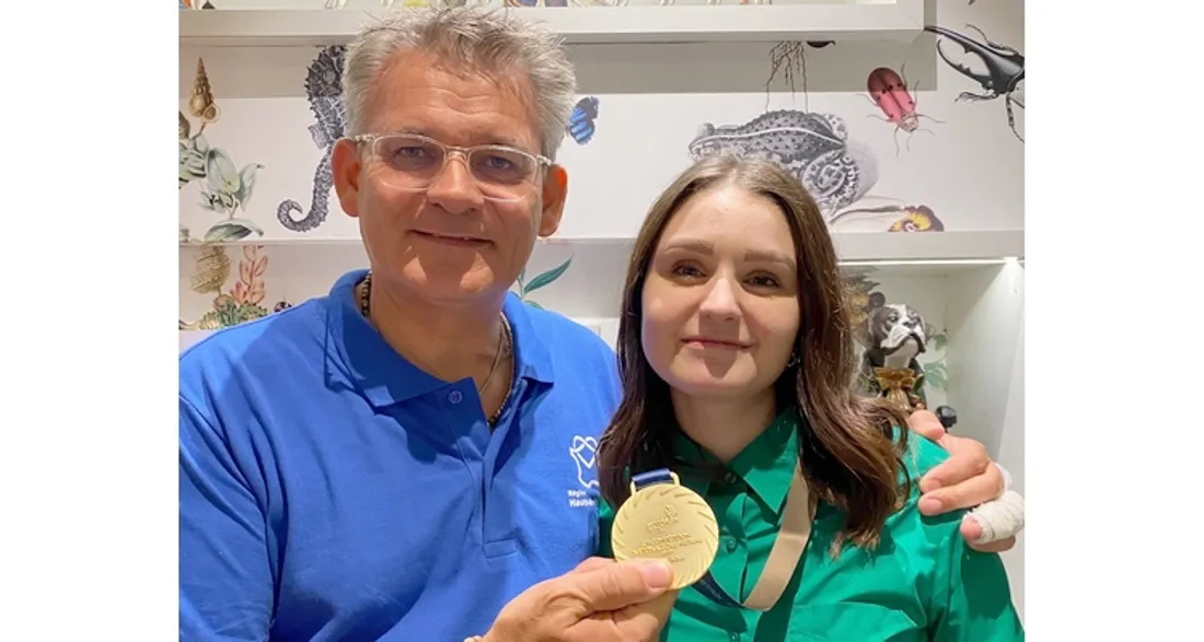 Océane Belin et son coach Laurent Doctrinal