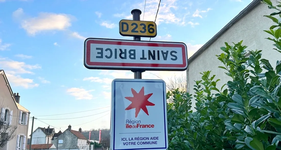 Panneau Saint-Brice à l'envers