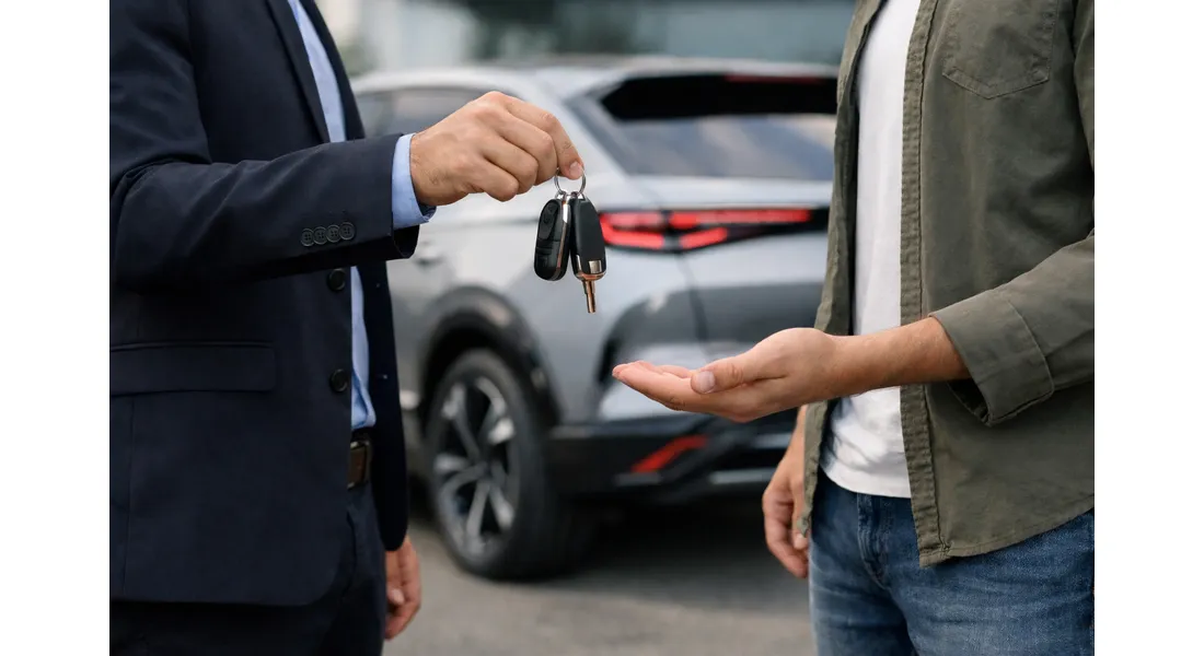 L'acheteur d'une voiture se voit remettre les clés